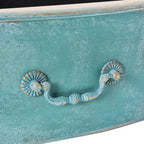 Comò a 3 cassetti blu anticato
