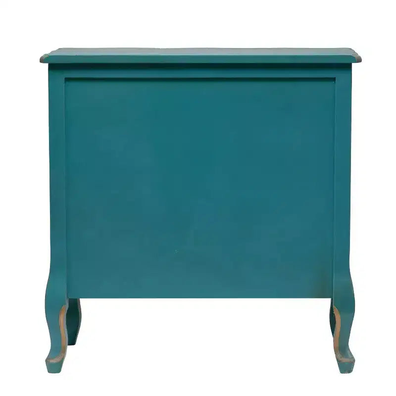Comò a 3 cassetti blu anticato