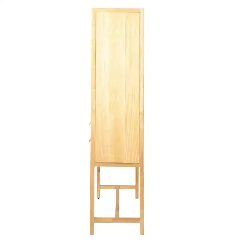 Credenza con ante e cassetti in canna d'India, 2 ante e 2 cassetti, singola