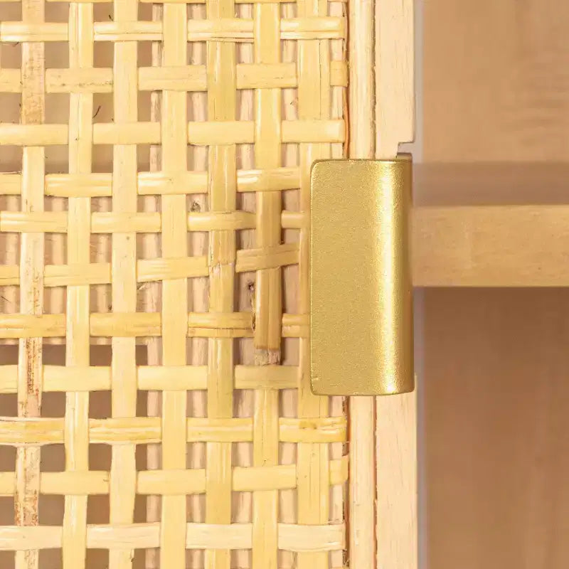 Credenza con ante e cassetti in canna d'India, 2 ante e 2 cassetti, singola