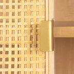 Credenza con ante e cassetti in canna d'India, 2 ante e 2 cassetti, singola