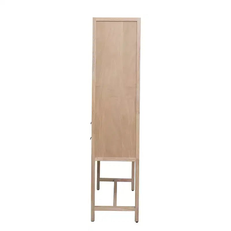 Credenza con ante e cassetti in canna d'India, 2 ante e 2 cassetti, singola