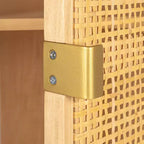 Credenza con ante e cassetti in canna d'India, 2 ante e 2 cassetti, singola