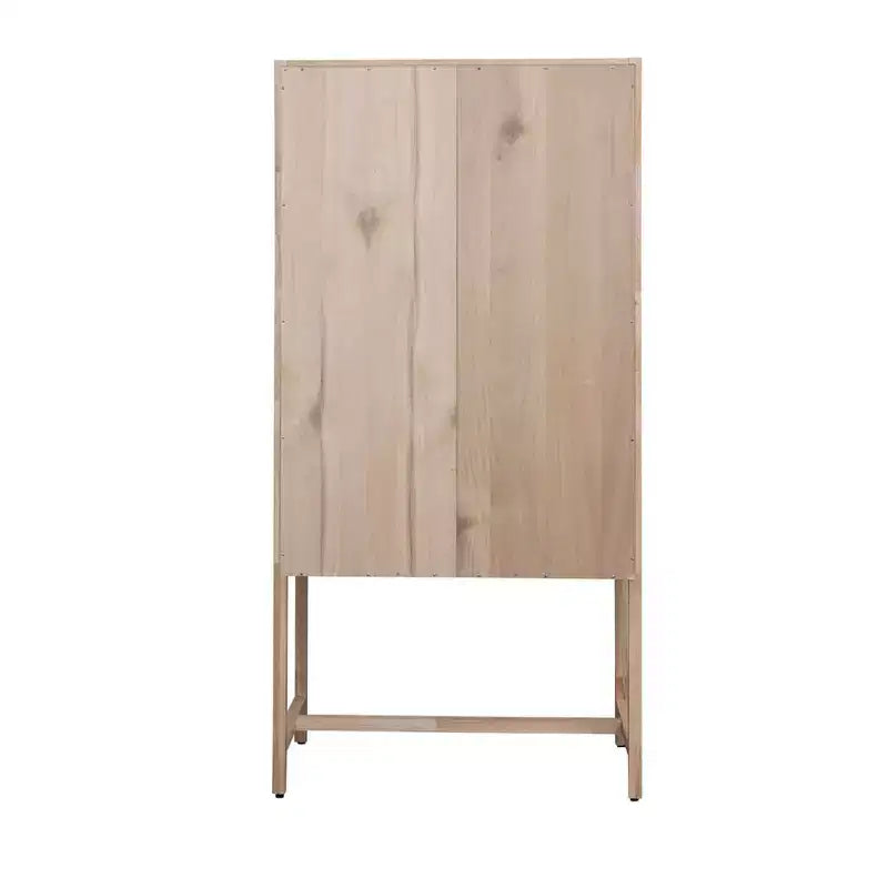 Credenza con ante e cassetti in canna d'India, 2 ante e 2 cassetti, singola