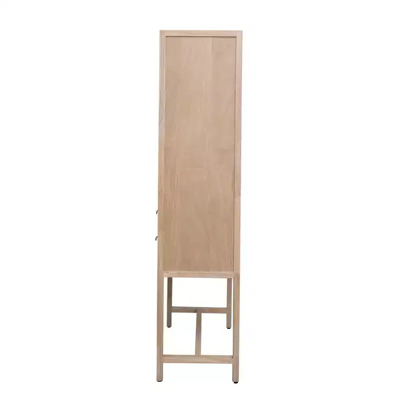 Credenza con ante e cassetti in canna d'India, 2 ante e 2 cassetti, singola