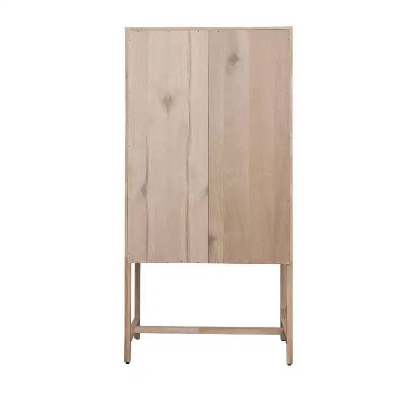 Credenza con ante e cassetti in canna d'India, 2 ante e 2 cassetti, singola