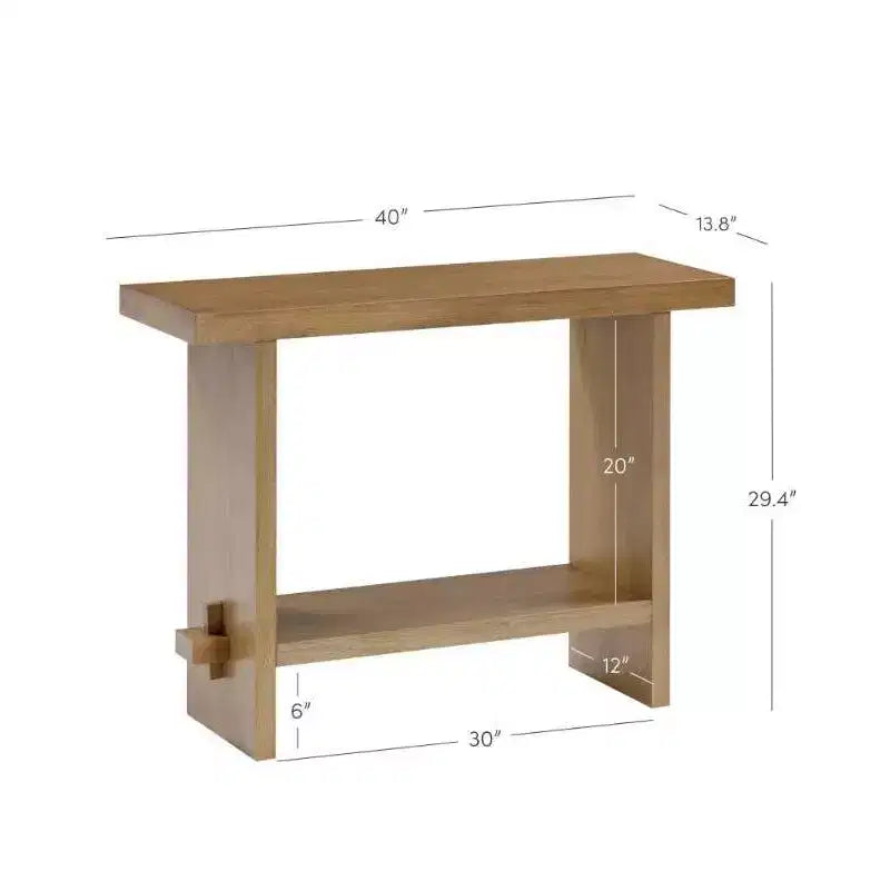 Tavolino Consolle Rustico Marrone Chiaro, Set da 2