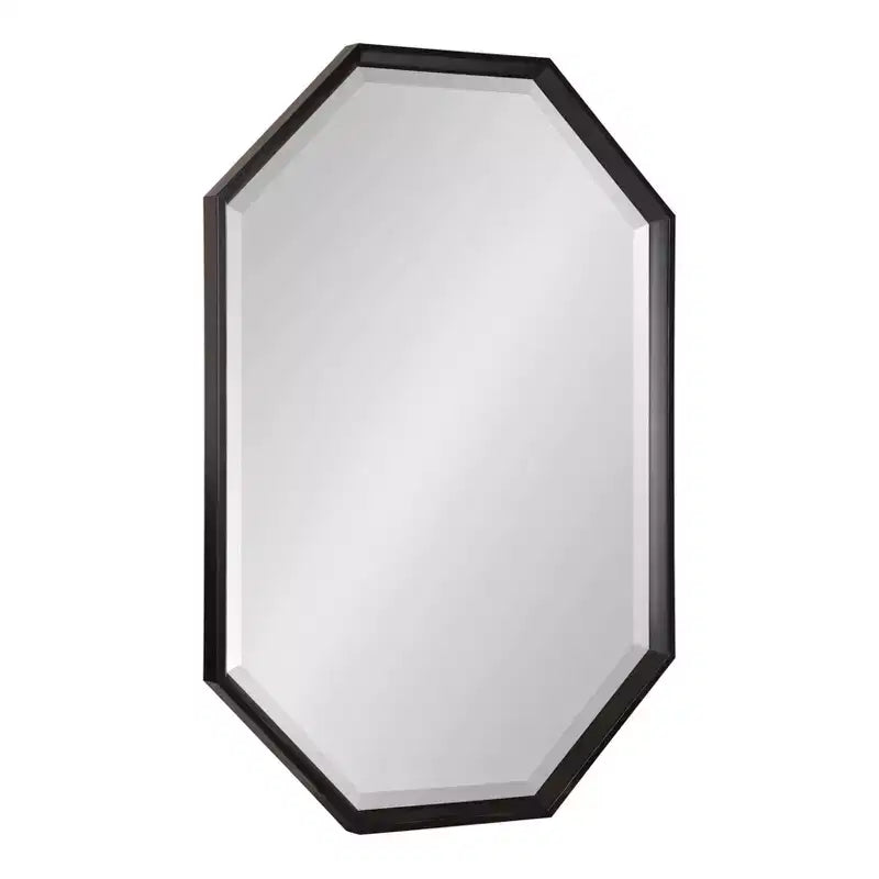 Specchio da Parete Ottagonale Allungato – Nero / Oro, Singolo