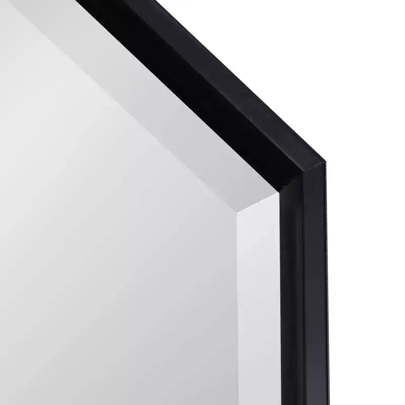 Specchio da Parete Ottagonale Allungato – Nero / Oro, Singolo