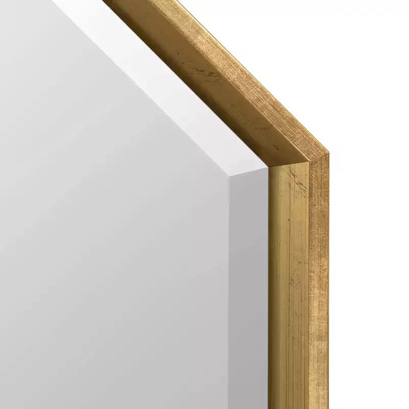 Specchio da Parete Ottagonale Allungato – Nero / Oro, Singolo