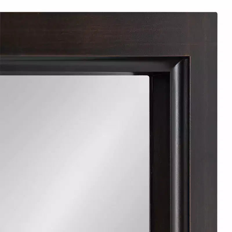 Specchio da parete rettangolare incorniciato nero/marrone/bianco, singolo, 13x30 pollici