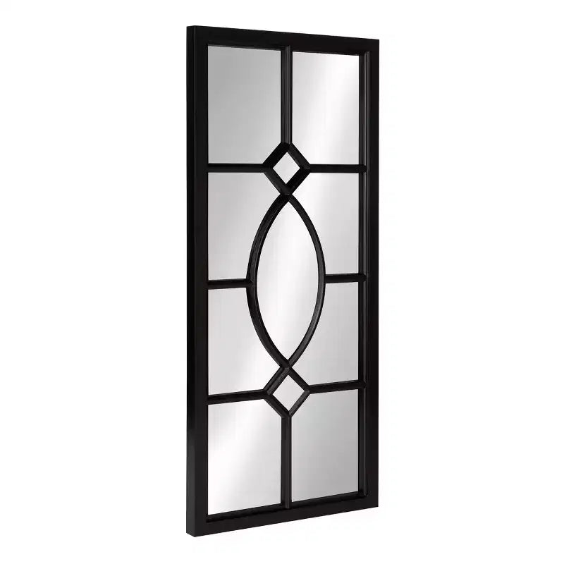 Specchio da parete rettangolare incorniciato nero/marrone/bianco, singolo, 13x30 pollici