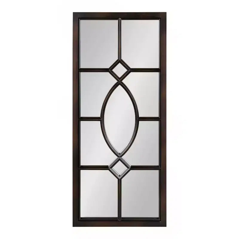 Specchio da parete rettangolare incorniciato nero/marrone/bianco, singolo, 13x30 pollici
