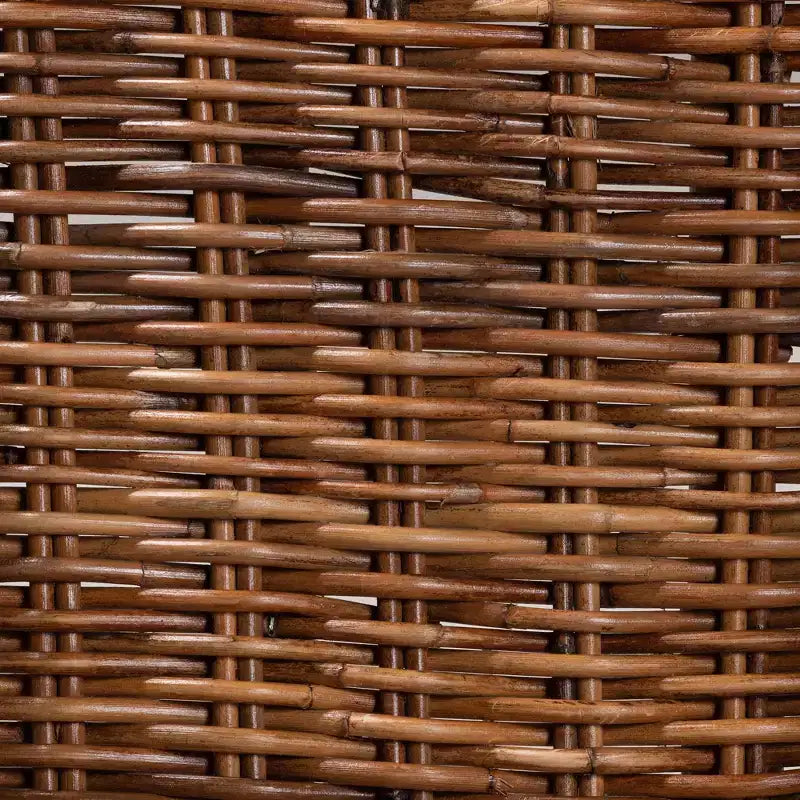 Set di sedie da pranzo in teak e rattan bohémien marrone naturale, 2 posti