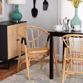 bali & pari Cyntia Modern Bohemian Natural Brown Rattan Dining Chair
