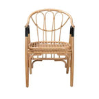 Sedia da pranzo Cyntia in rattan naturale marrone, schienale alto, braccioli, 1 posto