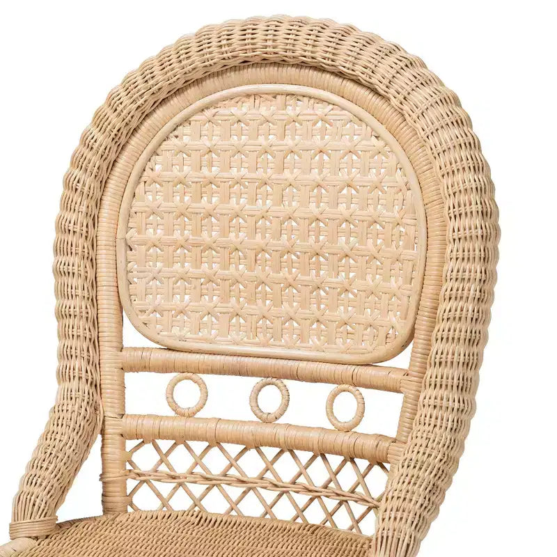 Set Sedie da Pranzo in Rattan Naturale Marrone, Senza Braccioli, 2 Posti
