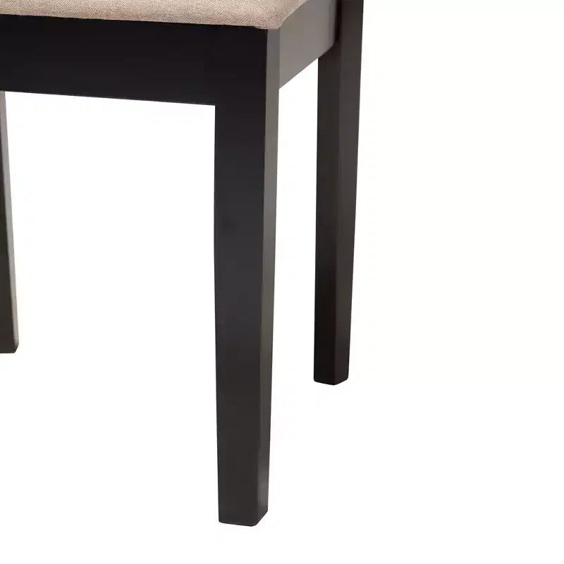 Sedie da pranzo senza braccioli, set da 2, grigio/marrone scuro e noce