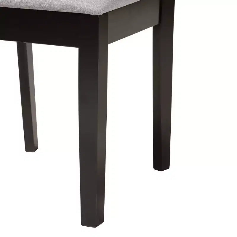 Sedie da pranzo senza braccioli, set da 2, grigio/marrone scuro e noce