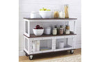Carrello buffet industriale a 3 ripiani con 2 ante, bianco/nero