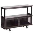 Carrello buffet industriale a 3 ripiani con 2 ante, bianco/nero