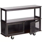 Carrello buffet industriale a 3 ripiani con 2 ante, bianco/nero