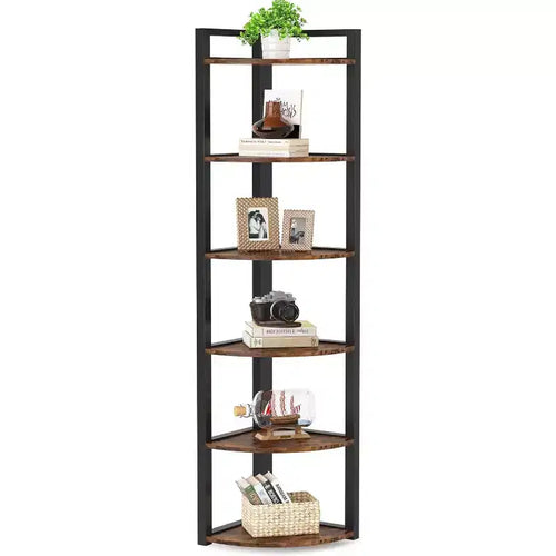 Tribesigns 6-Tier Corner Bookshelf, 70.86 Tall Book Shelving Unit Storage Rack