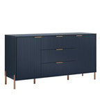 Comò a 3 cassetti nero/blu notte/bianco sporco, montaggio 1 persona