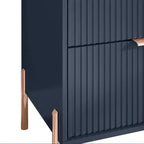 Comò a 3 cassetti nero/blu notte/bianco sporco, montaggio 1 persona