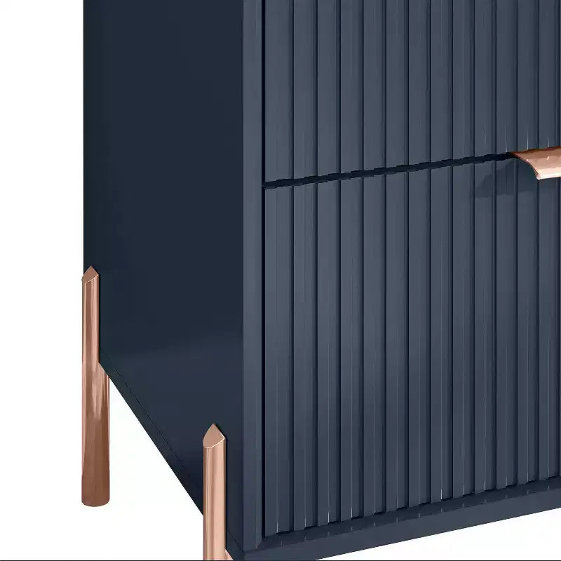 Comò a 3 cassetti nero/blu notte/bianco sporco, montaggio 1 persona