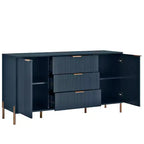 Comò a 3 cassetti nero/blu notte/bianco sporco, montaggio 1 persona