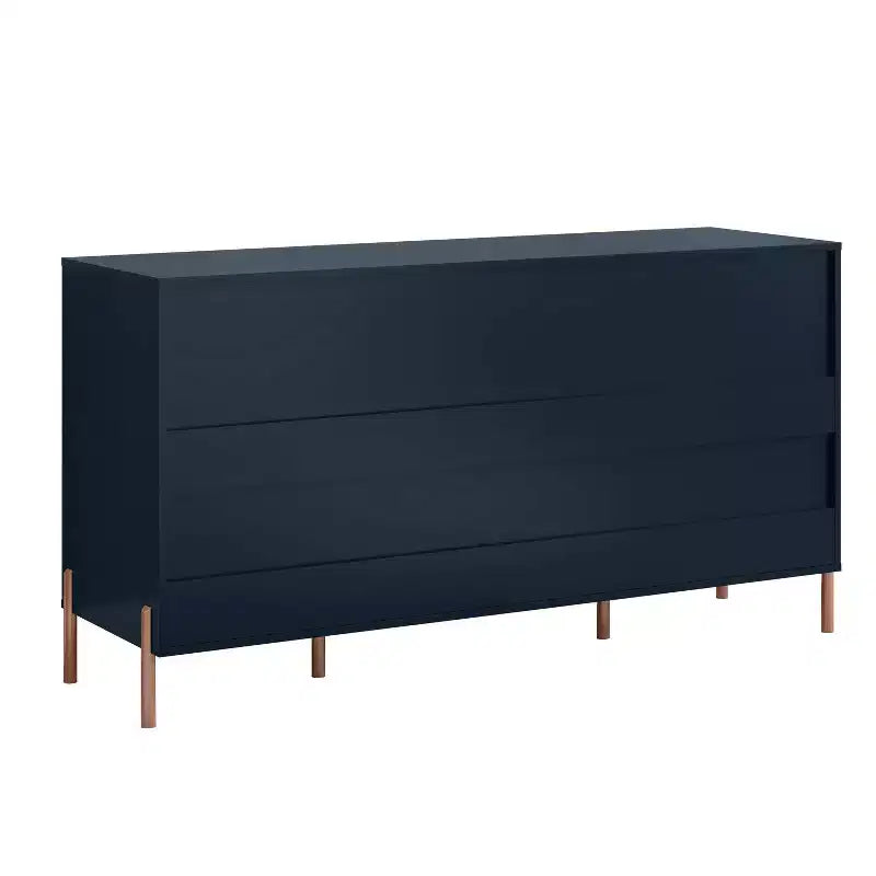Comò a 3 cassetti nero/blu notte/bianco sporco, montaggio 1 persona
