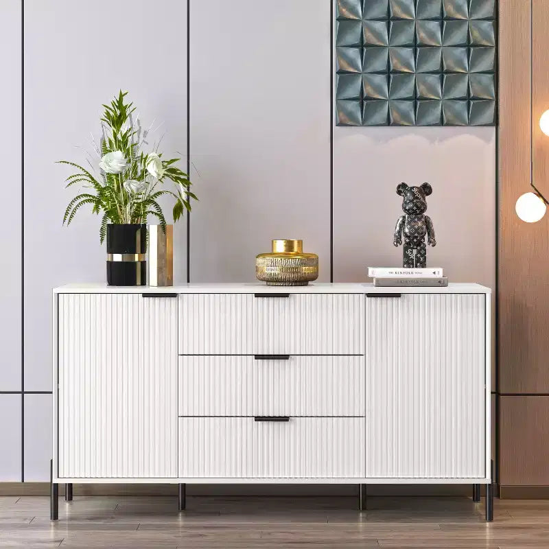 Comò a 3 cassetti nero/blu notte/bianco sporco, montaggio 1 persona