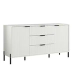 Comò a 3 cassetti nero/blu notte/bianco sporco, montaggio 1 persona