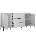 Comò a 3 cassetti nero/blu notte/bianco sporco, montaggio 1 persona