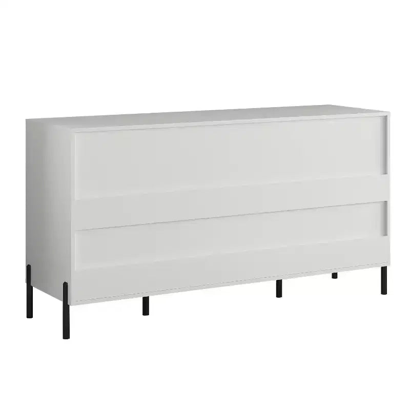 Comò a 3 cassetti nero/blu notte/bianco sporco, montaggio 1 persona