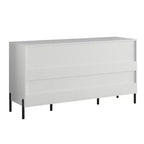Comò a 3 cassetti nero/blu notte/bianco sporco, montaggio 1 persona