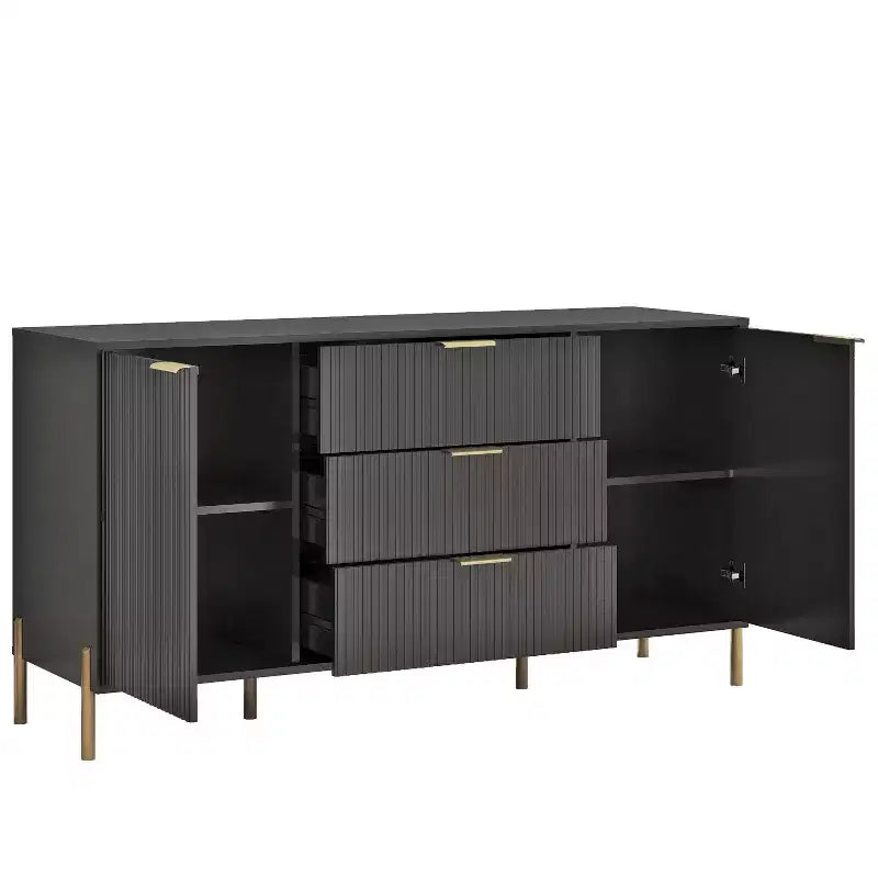 Comò a 3 cassetti nero/blu notte/bianco sporco, montaggio 1 persona