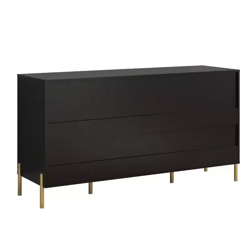 Comò a 3 cassetti nero/blu notte/bianco sporco, montaggio 1 persona