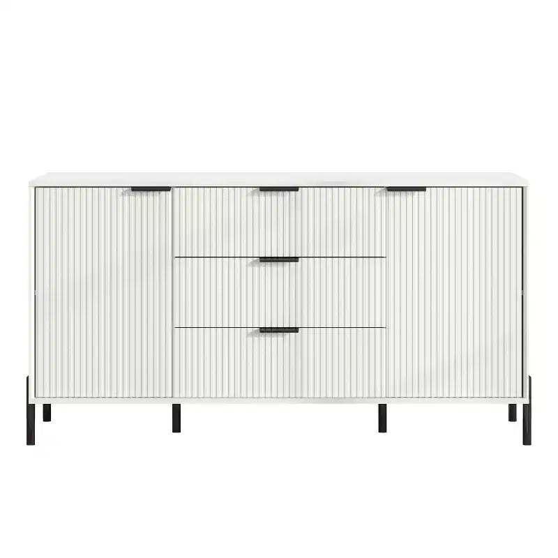 Comò a 3 cassetti nero/blu notte/bianco sporco, montaggio 1 persona