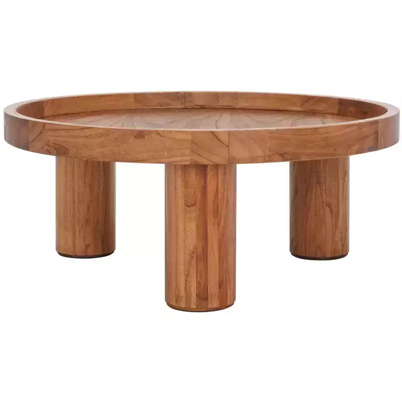 Tavolino rotondo da caffè, nero / marrone / bianco sporco, 3 gambe, 1 persona
