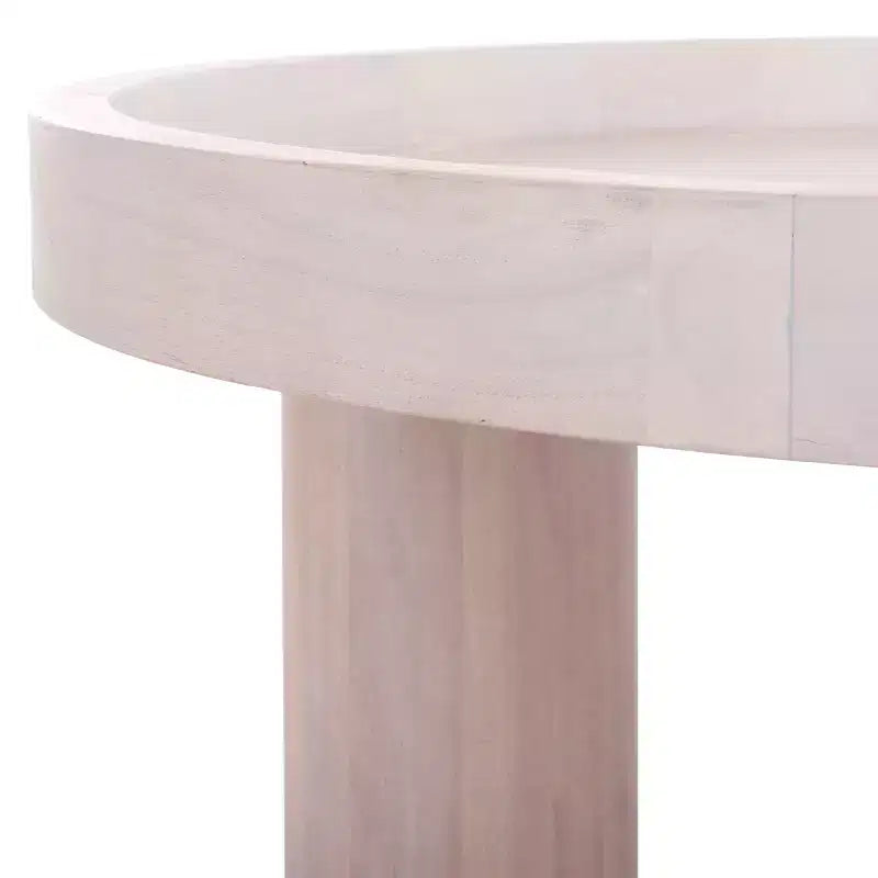 Tavolino rotondo da caffè, nero / marrone / bianco sporco, 3 gambe, 1 persona