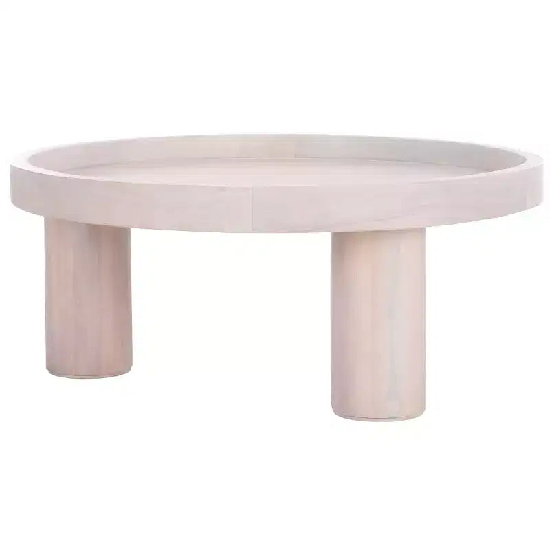 Tavolino rotondo da caffè, nero / marrone / bianco sporco, 3 gambe, 1 persona