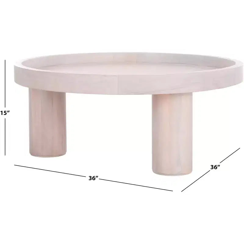 Tavolino rotondo da caffè, nero / marrone / bianco sporco, 3 gambe, 1 persona