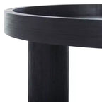 Tavolino rotondo da caffè, nero / marrone / bianco sporco, 3 gambe, 1 persona