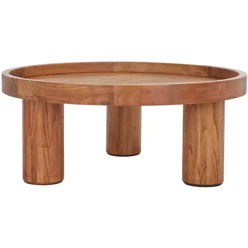 Tavolino rotondo da caffè, nero / marrone / bianco sporco, 3 gambe, 1 persona