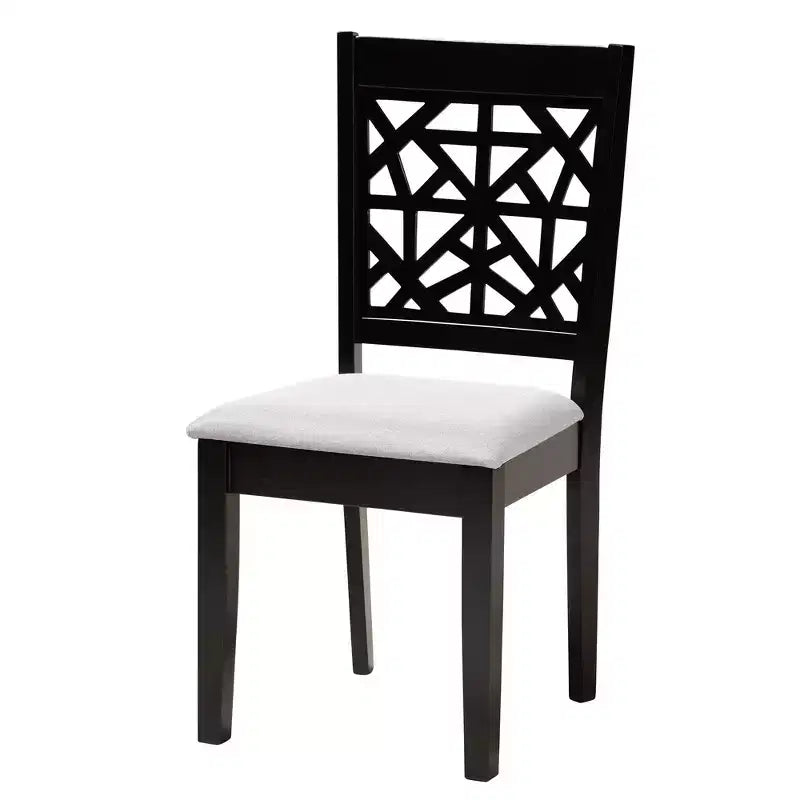 Set da pranzo 5 pezzi (4 posti) beige/grigio e legno marrone scuro