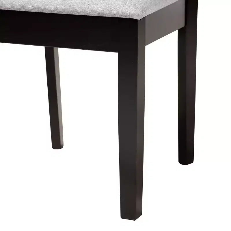 Set da pranzo 5 pezzi (4 posti) beige/grigio e legno marrone scuro