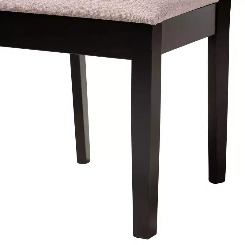 Set da pranzo 5 pezzi (4 posti) beige/grigio e legno marrone scuro