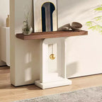 Consolle stretta bianca con base a pendolo geometrica, 101 cm, Montaggio da 1 persona